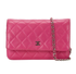 Classic Wallet on Chain, &pound;1,200, Handbags, Pink, Lambskin Leather, Front view